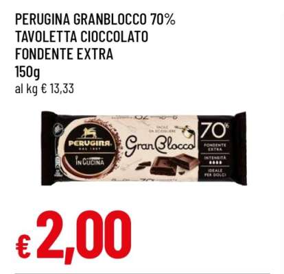 PERUGINA GRANBLOCCO 70% TAVOLETTA CIOCCOLATO FONDENTE EXTRA