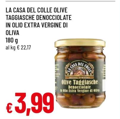 LA CASA DEL COLLE OLIVE TAGGIASCHE DENOCCIOLATE IN OLIO EXTRA VERGINE DI OLIVA