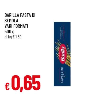 BARILLA Pasta di Semola vari formati