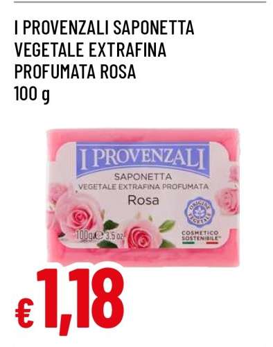 I PROVENZALI SAPONETTA VEGETALE EXTRAFINA PROFUMATA ROSA