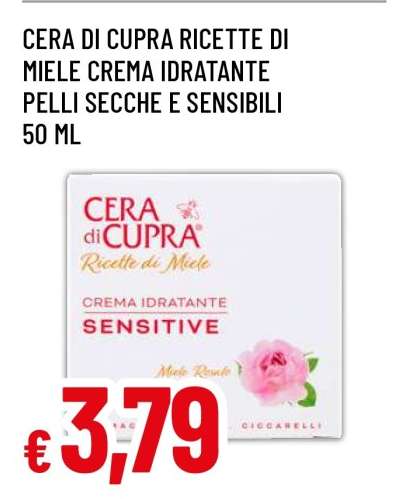 CERA DI CUPRA RICETTE DI MIELE CREMA IDRATANTE PELLI SECCHE E SENSIBILI 50 ML
