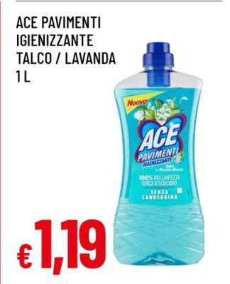 ACE PAVIMENTI IGIENIZZANTE TALCO / LAVANDA 1 L