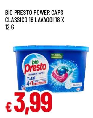BIO PRESTO POWER CAPS CLASSICO 18 LAVAGGI 18 X 12 G
