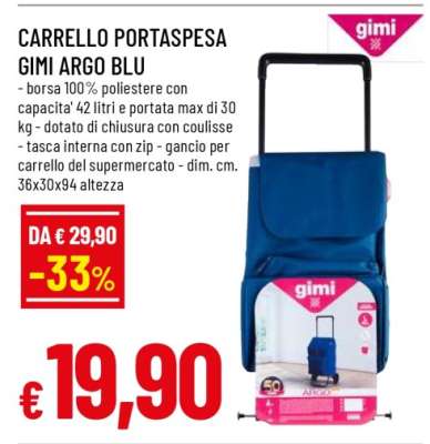 CARRELLO PORTASPESA GIMI ARGO BLU