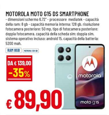 MOTOROLA MOTO G15 DS SMARTPHONE