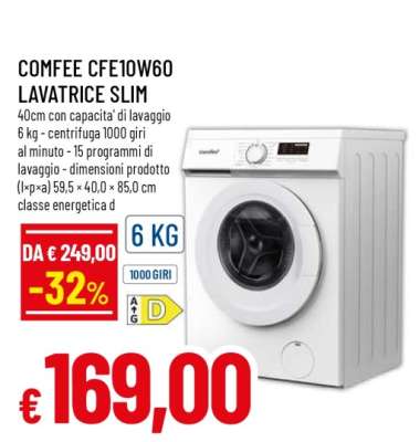 COMFEE CFE10W60 LAVATRICE SLIM