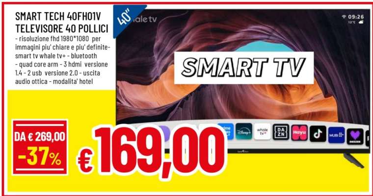 SMART TECH 40FHO1V TELEVISORE 40 POLLICI
