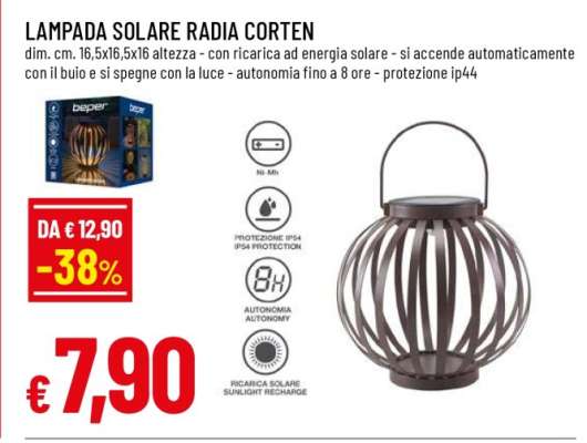 LAMPADA SOLARE RADIA CORTEN