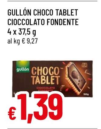 Gullón Choco Tablet Cioccolato Fondente
