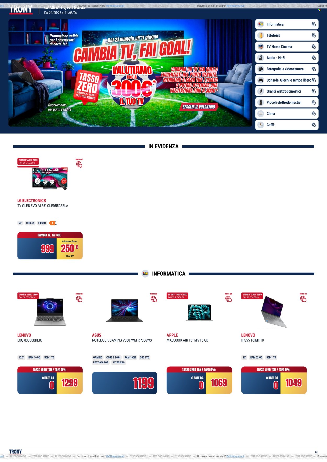 Volantino Trony - 21/5/2026 - 11/6/2026. Pagina 1
