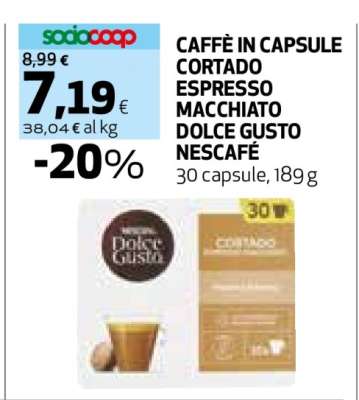 CAFFÈ IN CAPSULE CORTADO ESPRESSO MACCHIATO DOLCE GUSTO NESCAFÉ