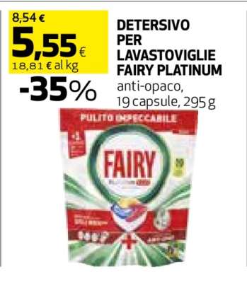 DETERSIVO PER LAVASTOVIGLIE FAIRY PLATINUM