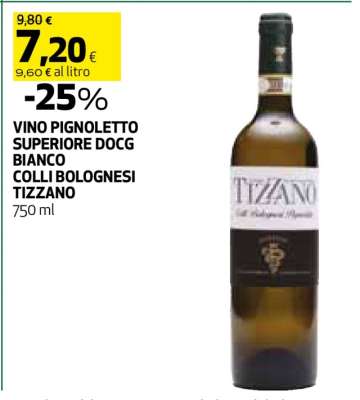 VINO PIGNOLETTO SUPERIORE DOCG BIANCO COLLI BOLOGNESI TIZZANO