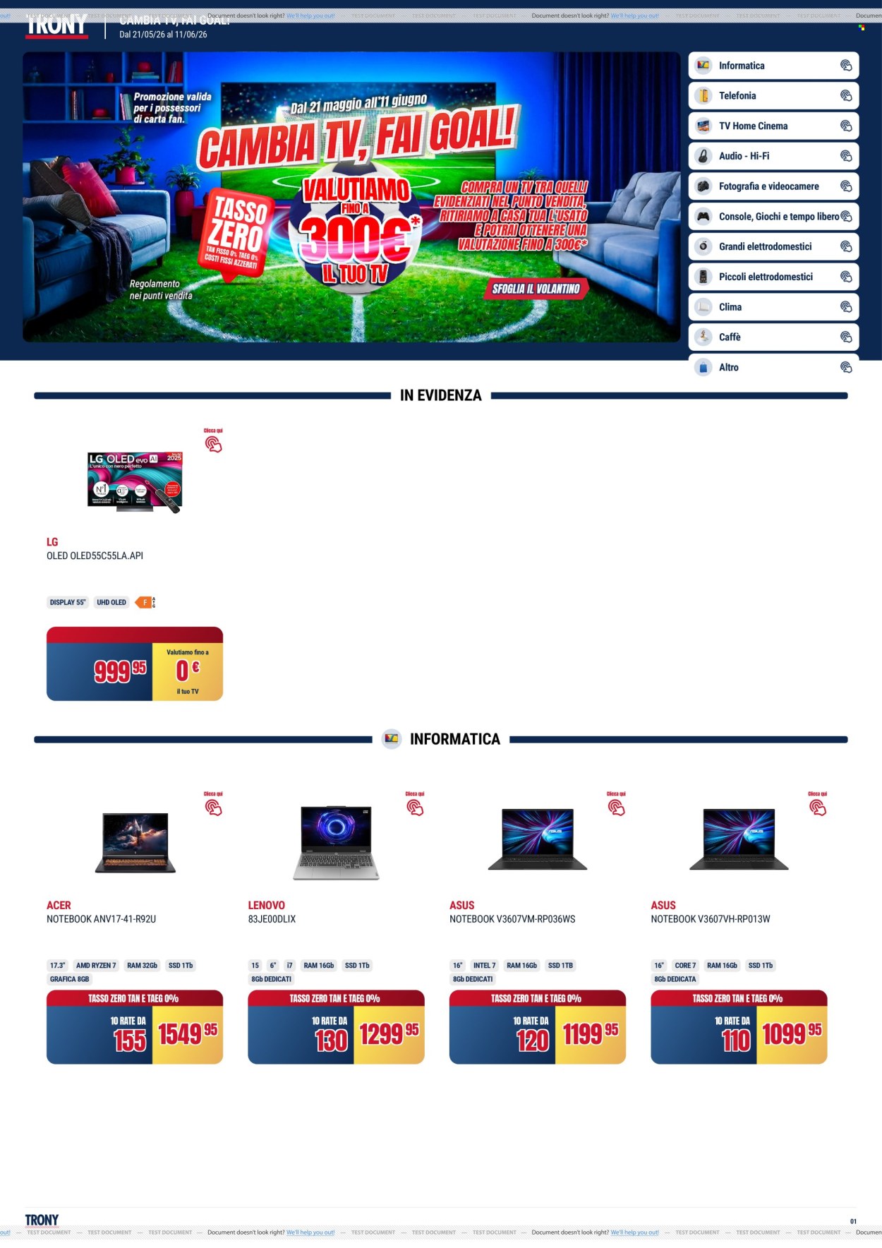 Volantino Trony - 21/5/2026 - 11/6/2026. Pagina 1