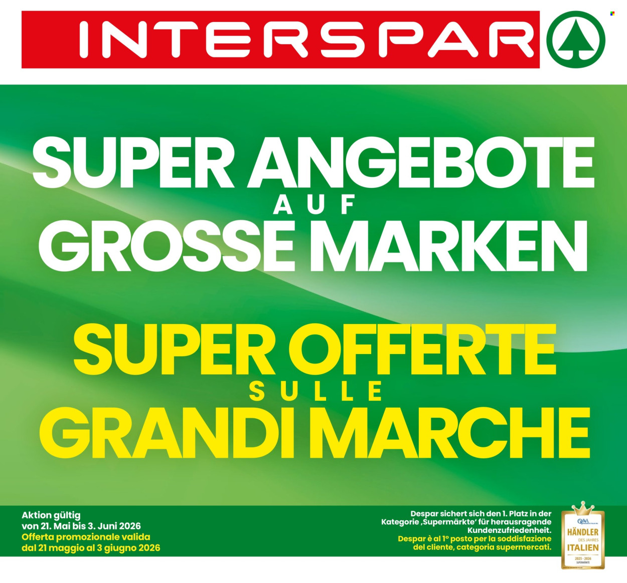 Volantino Interspar - 21/5/2026 - 3/6/2026. Pagina 1