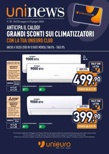 Volantino Unieuro - 22/5/2026 - 10/6/2026.