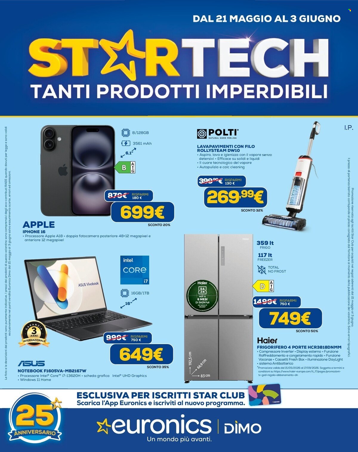 Volantino Euronics - 21/5/2026 - 3/6/2026. Pagina 1