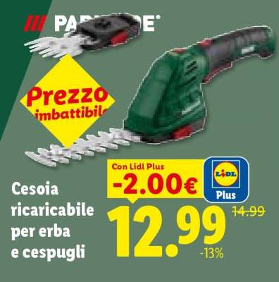 Cesoia ricaricabile per erba e cespugli