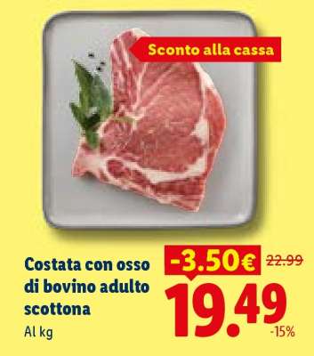 Costata con osso di bovino adulto "Scottona"