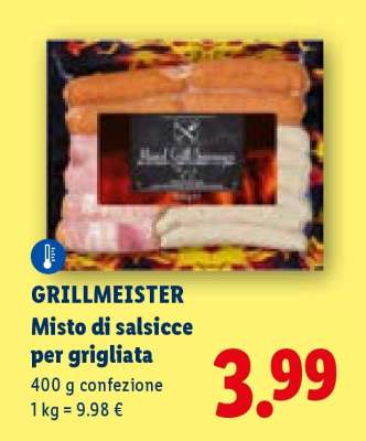 GRILLMEISTER Misto di salsicce per grigliata