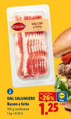 Dal Salumiere Bacon a fette