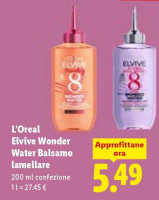 L'Oreal Elvive Wonder Water Balsamo lamellare