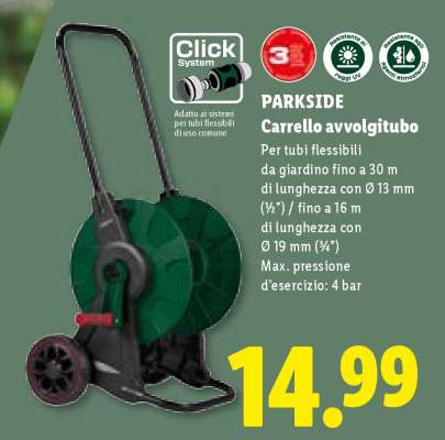 PARKSIDE Carrello avvolgitubo