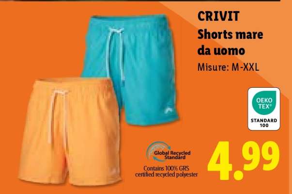 CRIVIT Shorts mare da uomo