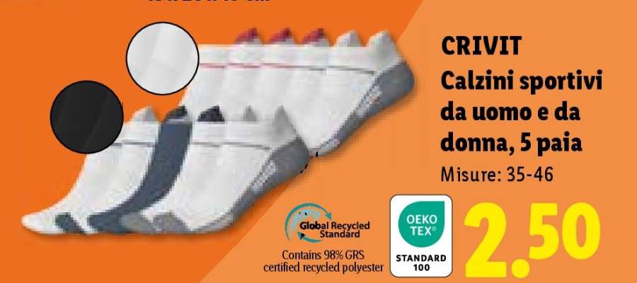 CRIVIT Calzini sportivi da uomo e da donna, 5 paia