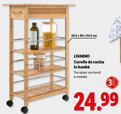 LIVARNO Carrello da cucina in bambù