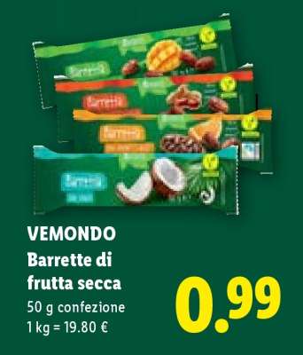 VEMMONDO Barrette di frutta secca