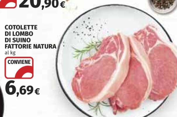 Cotolette di Lombo di Suino Fattorie Natura