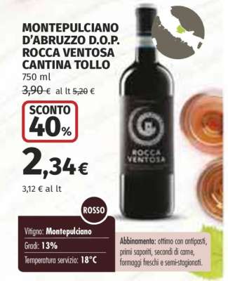 Montepulciano d'Abruzzo D.O.P. Rocca Ventosa Cantina Tollo