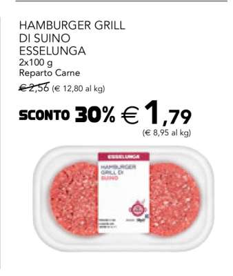HAMBURGER GRILL DI SUINO ESSELUNGA