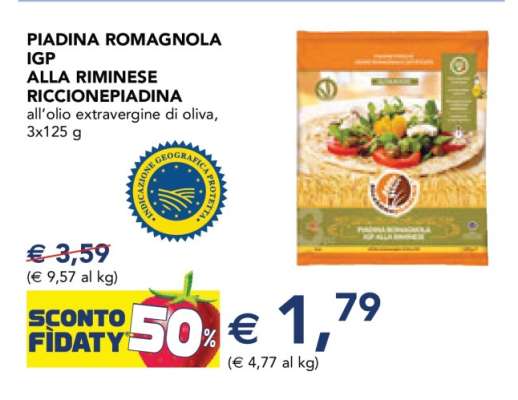 PIADINA ROMAGNOLA IGP ALLA RIMINESE RICCIONEPPIADINA