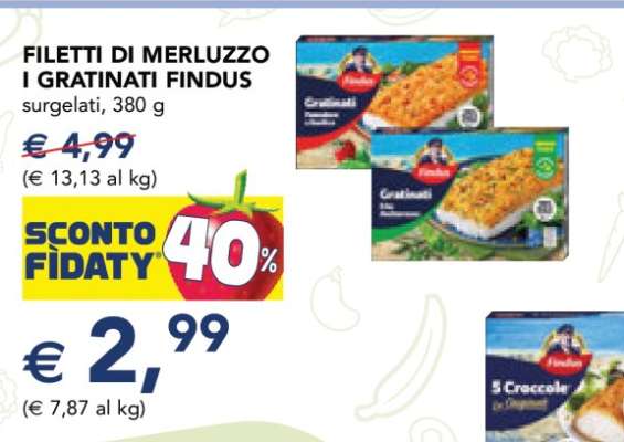 FILETTI DI MERLUZZO I GRATINATI FINDUS