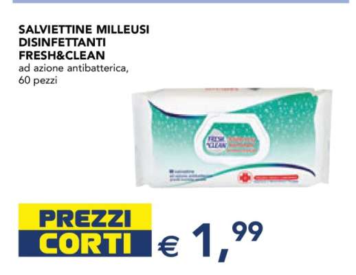 SALVIETTINE MILLEUSI DISINFETTANTI FRESH&CLEAN