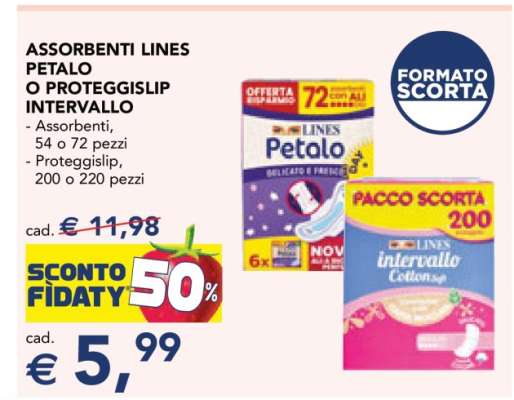 ASSORBENTI LINES PETALO O PROTEGGISLIP INTERVALLO