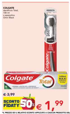 COLGATE dentifricio Total, 100 ml o spazzolino Omni Black