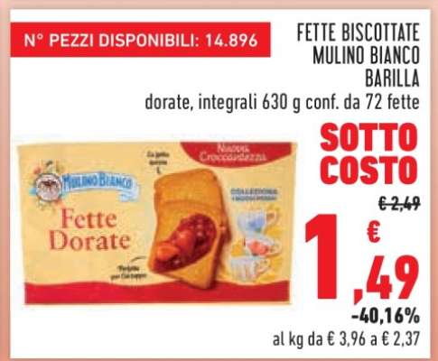 Fette Biscottate Mulino Bianco Barilla