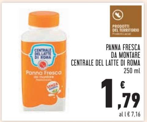 Panna Fresca da Montare Centrale del Latte di Roma