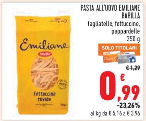 PASTA ALL'UOVO EMILIANE BARILLA