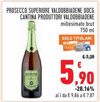 PROSECCO SUPERIORE VALDOBBIADENE DOCG CANTINA PRODUTTORI VALDOBBIADENE