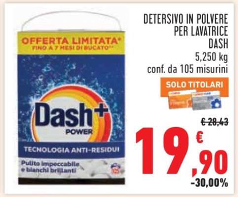 Detersivo in polvere per lavatrice Dash