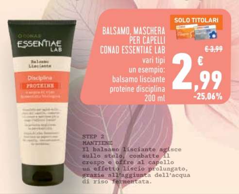 BALSAMO, MASCHERA PER CAPELLI CONAD ESSENTIAE LAB