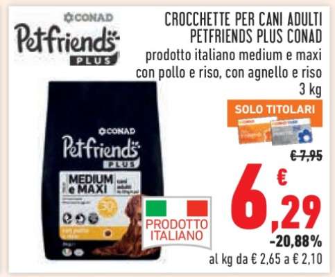Crocchette per cani adulti Petfriends Plus Conad