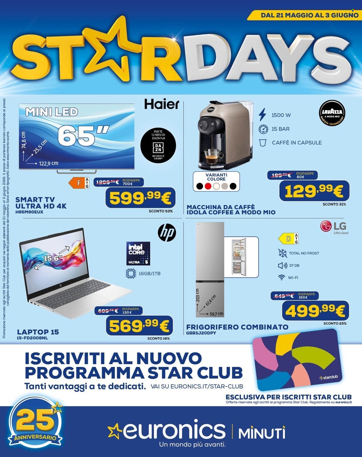 Volantino Euronics - 21/5/2026 - 4/6/2026. Pagina 1