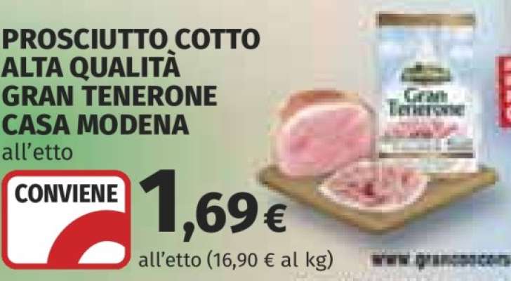 Prosciutto Cotto Alta Qualità Gran Tenerone Casa Modena