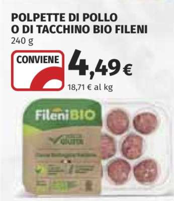 POLPETTE DI POLLO O DI TACCHINO BIO FILENI
