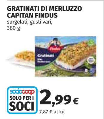 GRATINATI DI MERLUZZO CAPITAN FINDUS